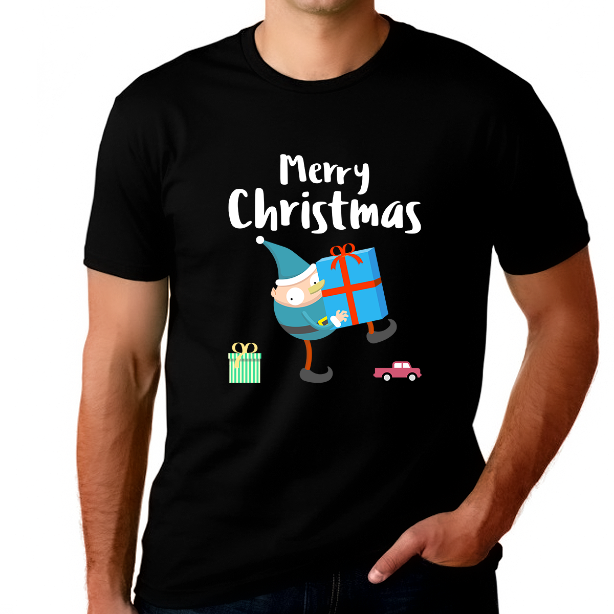 Funny Elf Big and Tall Christmas PJs Funny Plus Size Christmas Shirts for Men Plus Size Christmas T Shirt