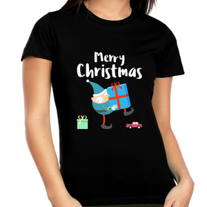 Funny Elf Womens Christmas PJs Funny Plus Size Christmas Shirts for Women Plus Size Christmas T Shirt