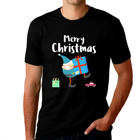 Funny Elf Christmas PJs for Men Funny Christmas Shirts for Men Christmas T Shirt Mens Christmas Pajamas