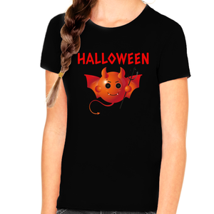 Little Devil Halloween Shirt Girls Funny Devil Halloween Shirt Halloween Costumes Girls Halloween Shirt