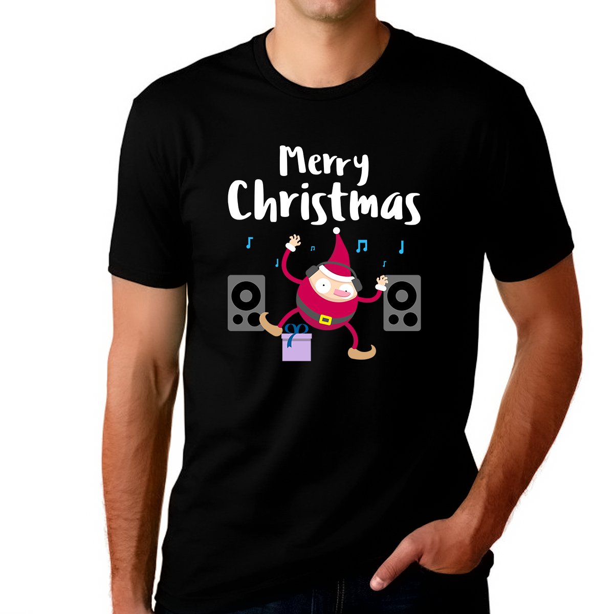 Funny DJ Elf Christmas Pajamas Christmas Clothes Mens Christmas Pajamas for Men Funny Christmas Shirt