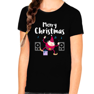 Funny DJ Elf Christmas Shirt Christmas Clothes Kids Christmas Shirts for Girls Funny Christmas Shirt