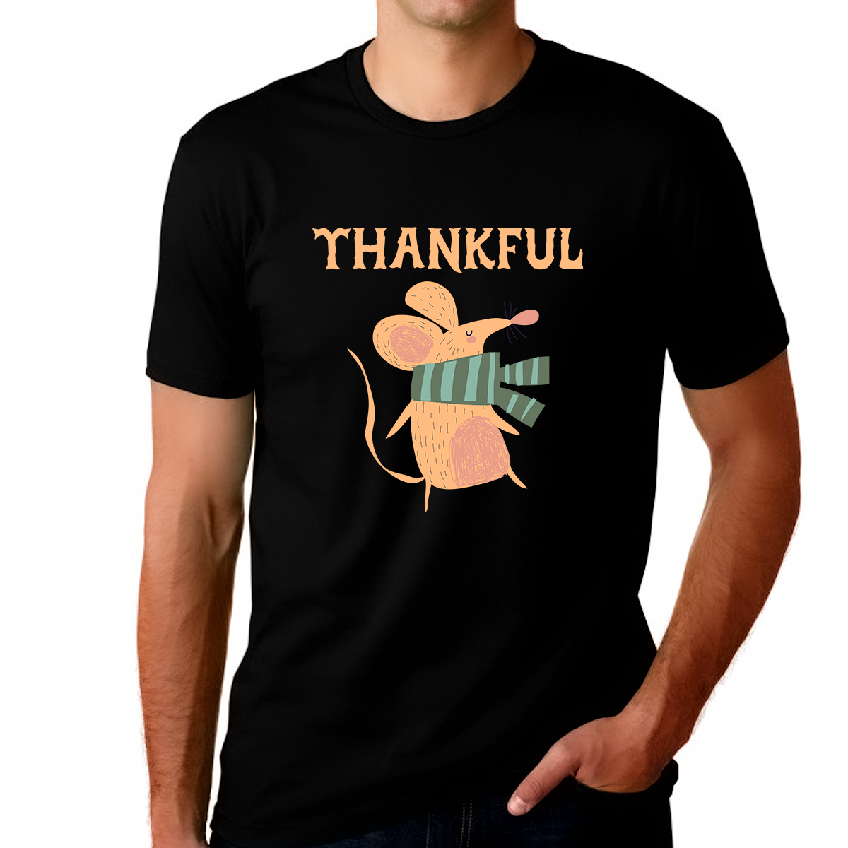 Mens Thanksgiving Shirt Mouse Shirt Funny Thanksgiving Shirts Mens Fall Shirts Thankful Shirts for Men