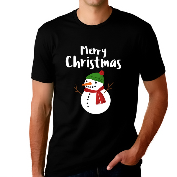 Snowman Mens Christmas Pajamas Christmas T-shirt Funny Christmas Shirts for Men Funny Christmas Shirt