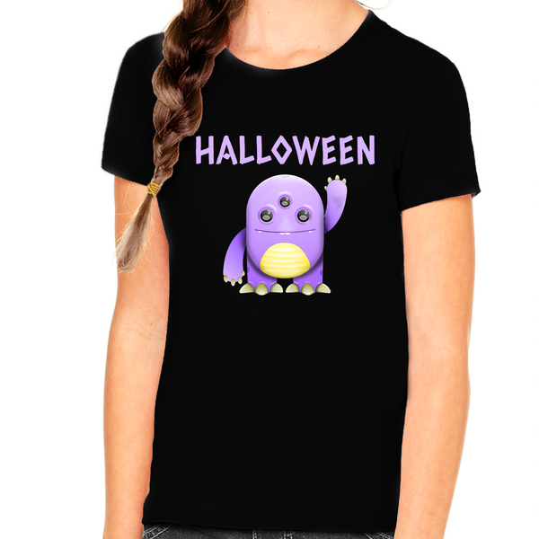 Cute Purple Monster Shirt Halloween Shirts for Girls Cute Girls Halloween Shirt Halloween Shirts for Kids