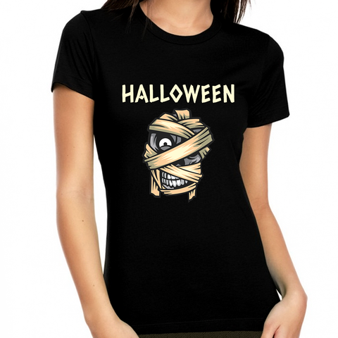 Mad Mummy Skull Halloween Shirts for Women Skull Shirts Womens Halloween Shirts Halloween Clothes for Women