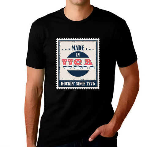 Made in Vintage 4th of July Shirts for Men Patriotic American USA Fourth of July Outfit Men