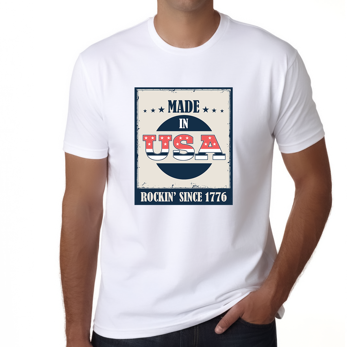 Fourth of July Outfit Men Made in Vintage 4th of July Shirts for Men Patriotic American USA Shirt