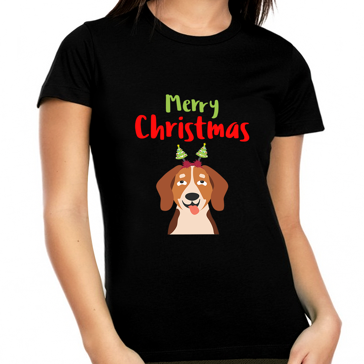 Funny Dog Plus Size Christmas Shirts for Women Plus Size Cute Christmas Dog Shirt Womens Christmas Shirt