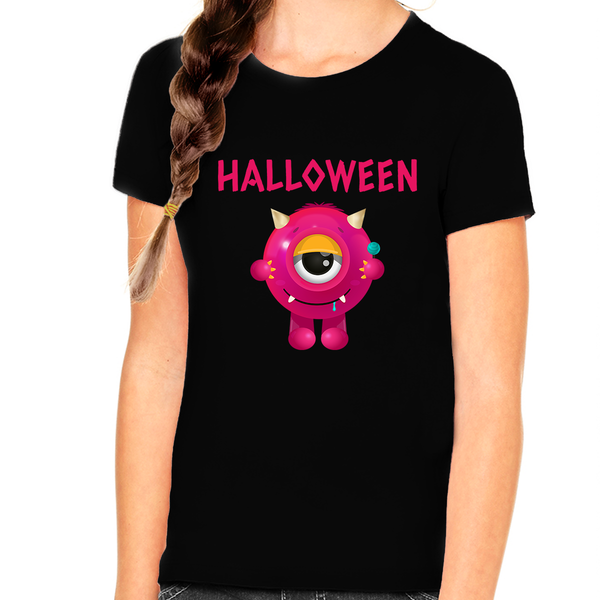 Cute One Eye Monster Shirt Girls Halloween Shirt Halloween Shirts for Girls Kids Halloween Shirt