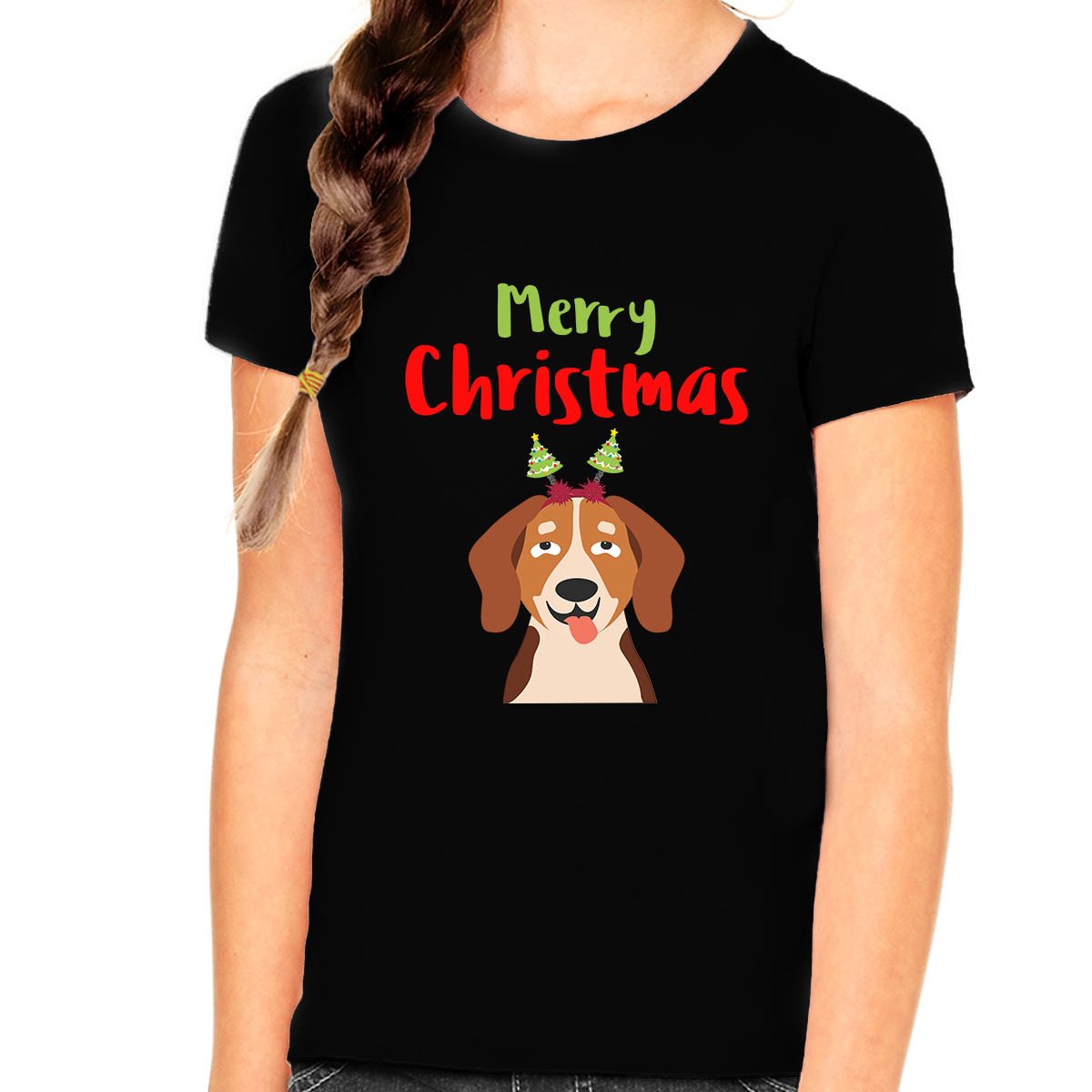 Funny Dog Christmas T Shirts for Girls Christmas Shirts for Girls Cute Christmas Dog Kids Christmas Shirt