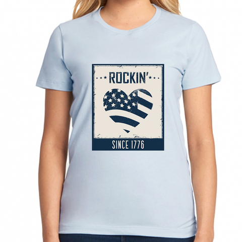 4th of July Shirts for Women Fourth of July Shirts for Women Vintage Rocking Since 1776 4th of July Shirt