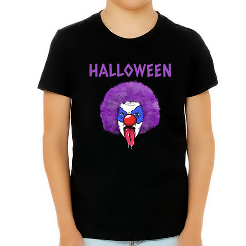 Crazy Purple Clown Halloween Tshirts Boys Halloween Tops Kids Halloween Clown Halloween Shirts for Boys