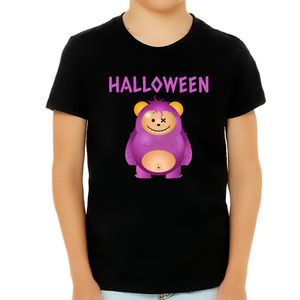 Funny Halloween Shirts for Boys Gifts Purple Monster Halloween Tshirts Boys Halloween Shirts for Kids