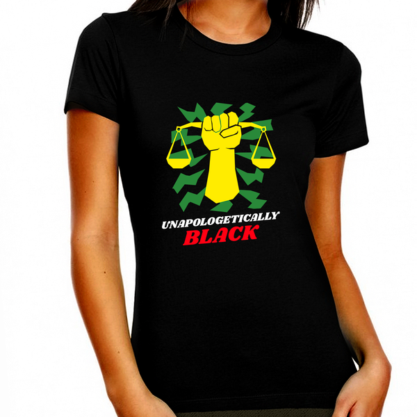 Black History T-shirt for Women Freedom Day Womens Black Pride Tee