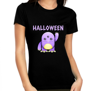 Cute Purple Monster Shirt Halloween Shirts for Women Cute Womens Halloween Shirts Halloween Tops for Women