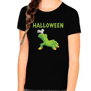 Green Hand Halloween Tshirts Girls Halloween Shirt Funny Hand Girls Halloween Shirt Kids Halloween Shirt