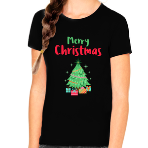 Cute Girls Christmas Shirt Christmas T Shirt Kids Christmas Shirts for Girls Funny Christmas T-Shirt