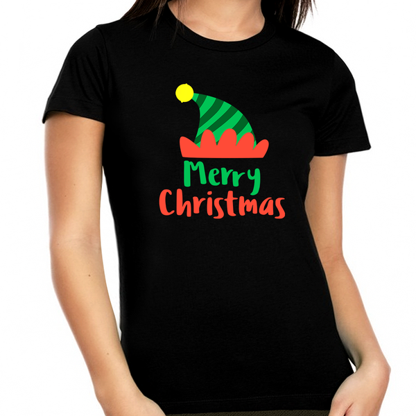 Funny Elf Hat Christmas Pajamas Plus Size Christmas Shirts Funny Christmas Pajamas for Women Plus Size