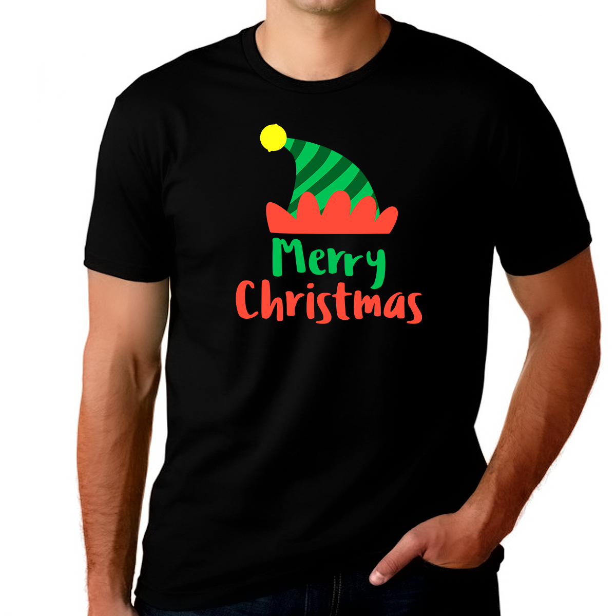 Funny Elf Hat Christmas Pajamas Plus Size Christmas Shirts Funny Christmas Pajamas for Men Plus Size