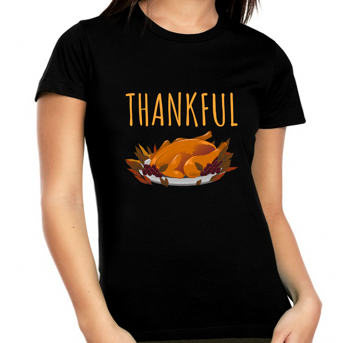 Womens Thanksgiving Shirt Turkey Shirt Fall Shirts Women 1X 2X 3X 4X 5X Plus Size Thankful Shirts for Women