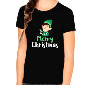 Cute Elf Girls Christmas Tshirts Kids Christmas Shirt Cute Christmas Shirts for Girls Christmas Shirts