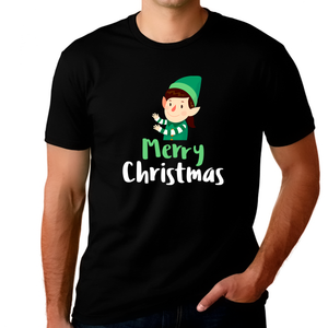 Funny Elf Christmas Tshirts Mens Christmas Pajamas Funny Plus Size Christmas TShirts for Men Plus Size
