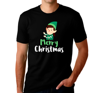 Funny Elf Shirt Christmas Tshirts Mens Christmas Pajamas Funny Christmas Shirts for Men Christmas Shirt