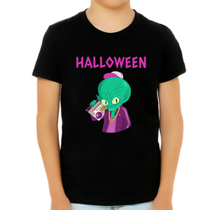 Boombox Alien Halloween Shirt Boys Funny Alien Halloween Tshirts Boys Halloween Shirts for Kids