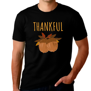 Funny Plus Size Mens Thanksgiving Shirt Fall Acorn Shirt Fall Shirt Big and Tall Thanksgiving Shirts for Men