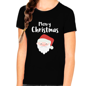 Santa Claus Christmas Shirts for Girls Christmas Clothes for Girls Christmas Gift Cute Christmas Tshirt