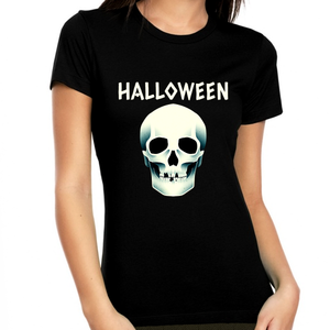 Skull Shirt Womens Halloween Shirts Skeleton Shirt Women Halloween Tshirts Halloween Costumes for Women
