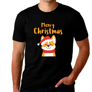 Funny Santa Dog Christmas Shirt Funny Plus Size Christmas Shirts for Men Plus Size Funny Christmas Shirt
