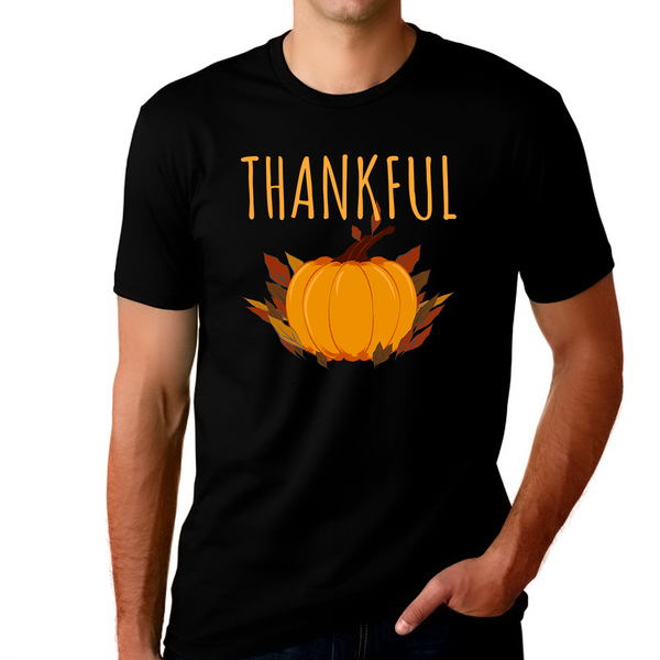 Mens Thanksgiving Graphic Tees Pumpkin Shirts Thanksgiving Shirts Mens Fall Shirts Thankful Shirts for Men