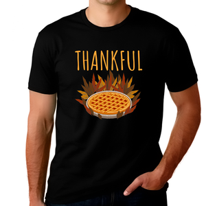 Cool Thanksgiving Pie Shirt Plus Size Thankful Shirts for Men Fall Tshirts for Men Funny Thanksgiving Shirt