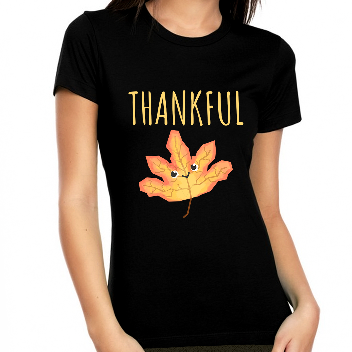 Womens Thanksgiving Shirt Autumn Leaf Funny Thanksgiving Shirts Fall Shirts Women Thankful Shirts for Women