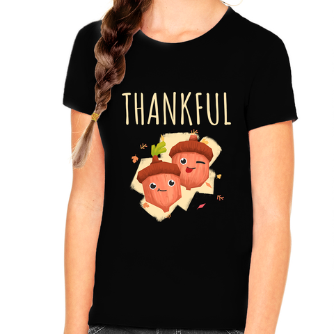 Thanksgiving Shirts for Girls Thanksgiving Gifts Cute Acorns Thanksgiving Outfit Kids Thanksgiving Shirt