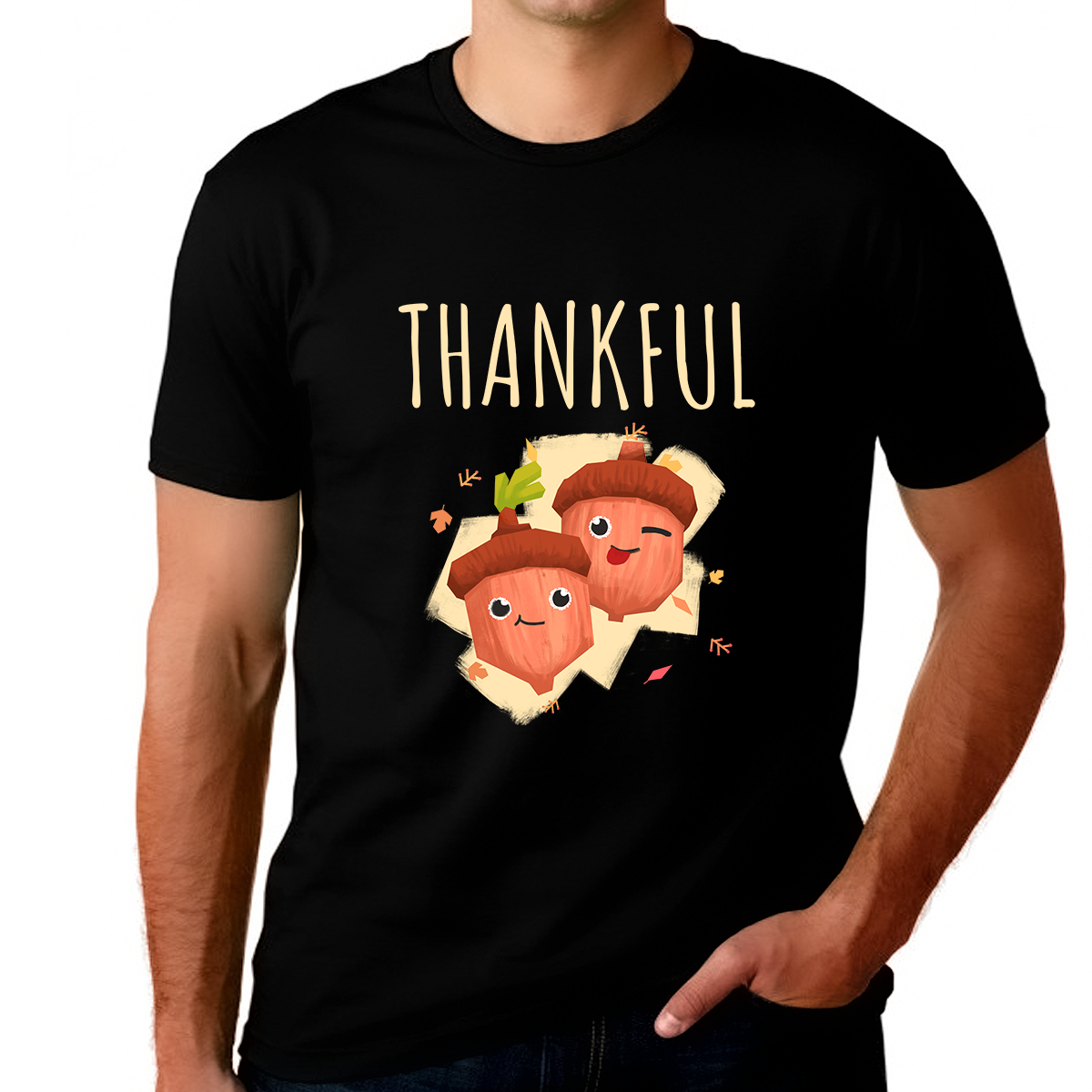 Big and Tall Thanksgiving Shirts for Men XL 2XL 3XL 4XL 5XL Thanksgiving Gift Acorns Fall Thanksgiving Shirt