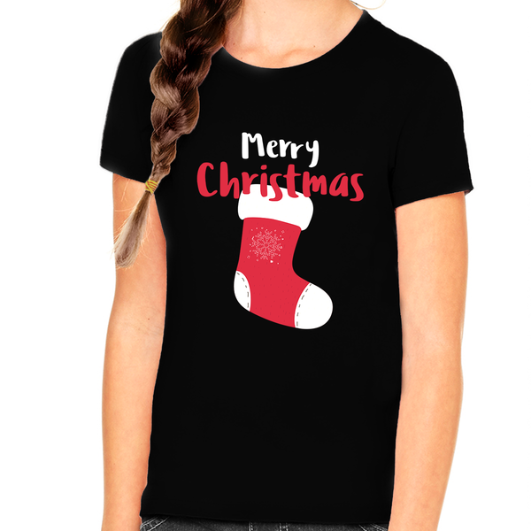 Christmas Stocking Christmas Shirt Kids Christmas Shirts Funny Christmas TShirts for Girls Christmas Gift