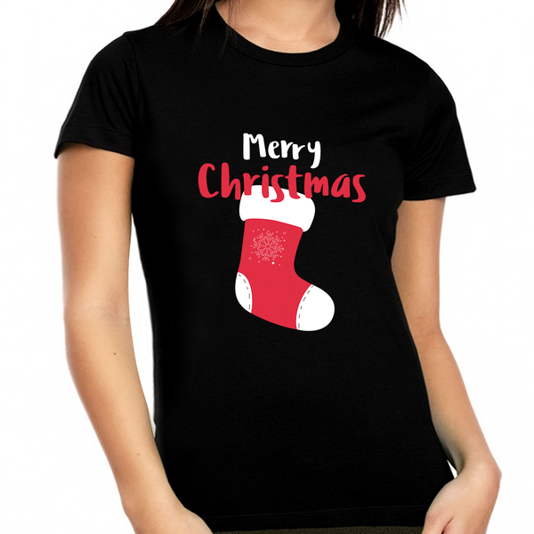 Plus Size Christmas Stocking Womens Plus Size Christmas Shirts Funny Christmas Shirts for Women Plus Size