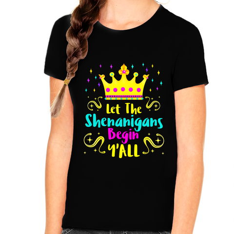 Mardi Gras Shirts for Girls Cute Let The Shenanigans Begin Yall Mardi Gras Outfit for Girls New Orleans