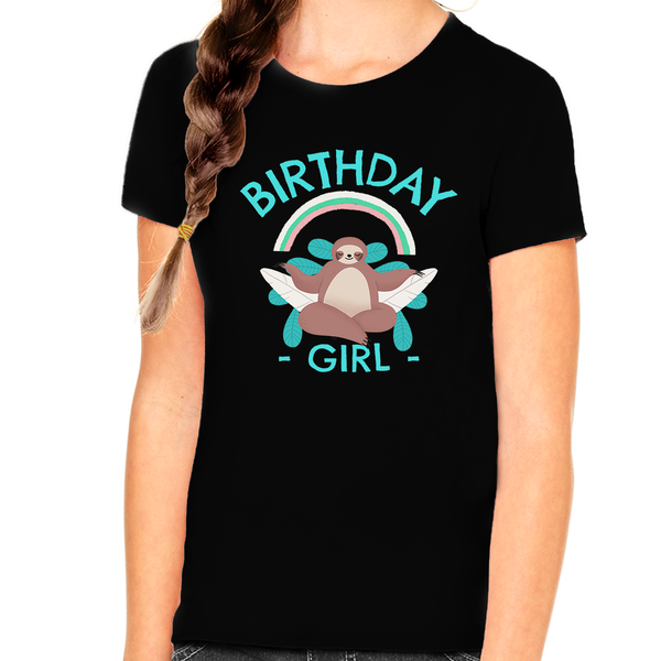 Birthday Girl Shirt Happy Birthday Shirt Cute Sloth Birthday Shirts Birthday Girl Clothes