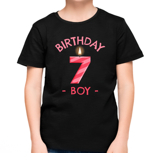 7th Birthday Candle 7th Birthday Boy Shirt 7 Year Old Boy 7th Birthday Shirts for Boys Birthday Gift