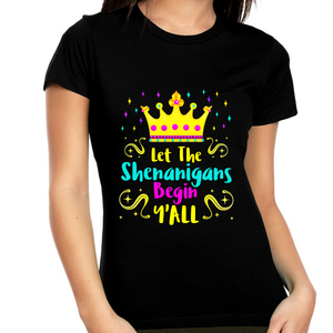 Mardi Gras Shirts for Women Funny Let The Shenanigans Begin Yall Mardi Gras Outfit for Women New Orleans