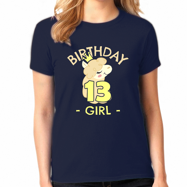 13th Birthday Shirt Girls Birthday Shirt Llama 13th Birthday Shirts for Girls Cute Birthday Girl Shirt