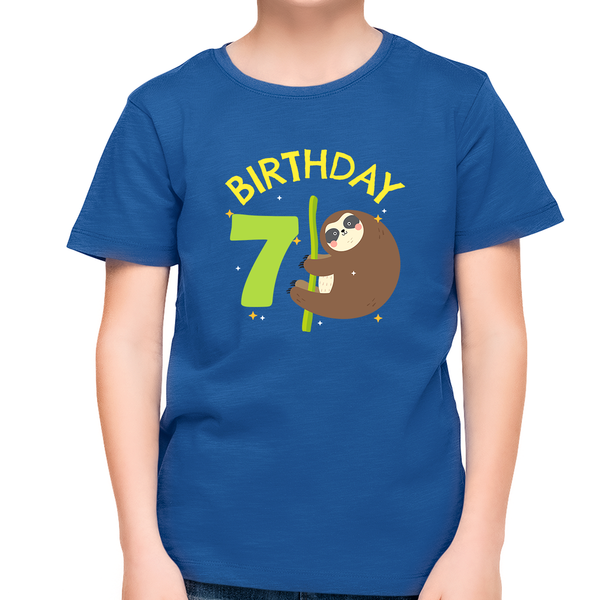 7 Year Old Birthday Boy Shirt Sloth 7th Birthday Outfit Boys Birthday Shirt Boy Happy Birthday Shirt