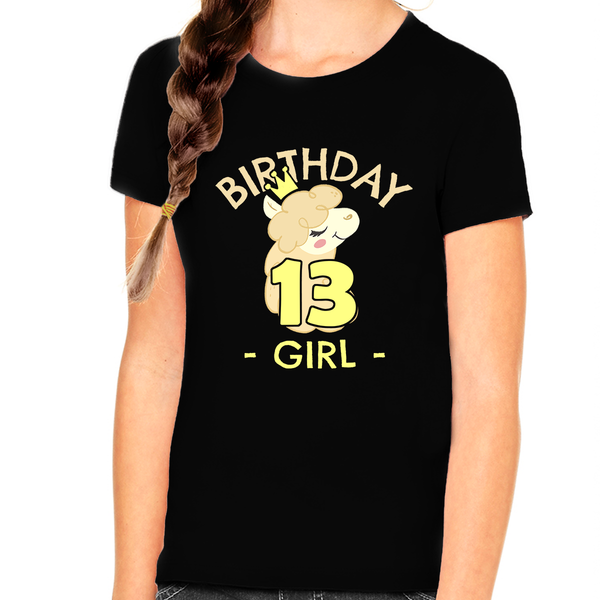 13th Birthday Shirt Girls Birthday Shirt Llama 13th Birthday Shirts for Girls Cute Birthday Girl Shirt