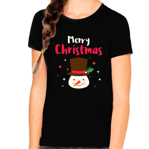 Cute Snowman Girls Christmas Shirt Kids Christmas Shirts for Girls Christmas Shirt Kids Christmas Shirt