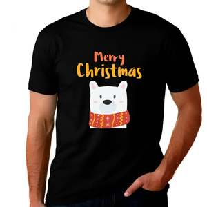 Funny Polar Bear Plus Size Christmas Pajamas Christmas Tshirt Mens Christmas Pajamas for Men Plus Size