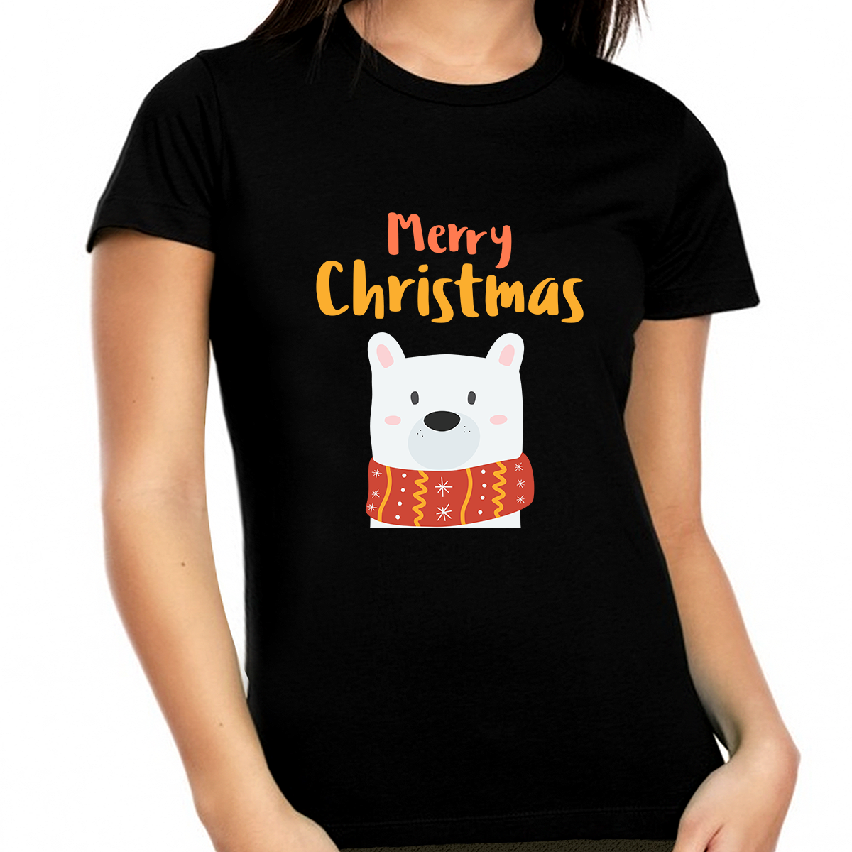 Cute Polar Bear Plus Size Christmas Pajamas Christmas Tshirt Womens Christmas Pajamas for Women Plus Size